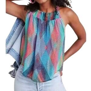 Anthropologie Conditions Apply Halter Tank Top Medium Eclectic Maximalist NWT